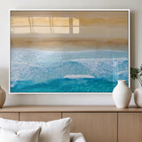 43046-MGV-FP-36X24-3P_White-Aerial Beach Wall Art – Serene Ocean Waves & Sandy Shore Canvas Print, Coastal Home Decor for Living Room, Bedroom or Office