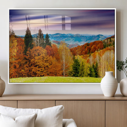 58007-MGV-FP-60X30-3P_White-Autumn Mountain Landscape Wall Art – Stunning Fall Forest Canvas Print, Cozy Nature Decor for Home or Office
