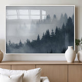 23671-MGV-FP-60X30-3P_White-Misty Forest Wall Art – Serene Foggy Pine Trees Landscape Canvas Print, Tranquil Nature Decor for Living Room, Bedroom or Office