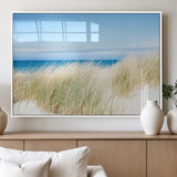 96913-MGV-FP-60X30-3P_White-Coastal Dunes Wall Art – Serene Beach Grass and Blue Ocean Canvas Print, Relaxing Seaside Nature Decor for Living Room, Bedroom or
