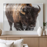 65605-MGV-FP-60X30-3P_White-Snow Bison Wall Art – Close Up Buffalo Canvas Print, Rustic Western Wildlife Photography, Farmhouse Cabin Lodge Decor for Living