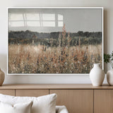 46308-MGV-FP-36X24-3P_White-Wildflower Field Wall Art – Rustic Meadow Landscape Canvas Print, Country Nature Decor for Living Room, Bedroom or Farmhouse