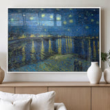 94605-MGV-FP-36X24-3P_White-Starry Night Over the Rhone Wall Art – Vincent van Gogh Canvas Print, Famous Impressionist Painting for Living Room, Office
