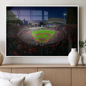 44322-MGV-FP-60X30-3P_White-Minute Maid Park Wall Art Canvas Print, Framed Houston Astros Stadium Art Picture Print, Houston Astros Field Perfect Sports Room