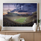 50825-MGV-FP-36X24-3P_White-Notre Dame Stadium Wall Art Canvas Print, Framed Indiana Stadium Art Picture Print, Football Stadium Perfect Sports Room Decor