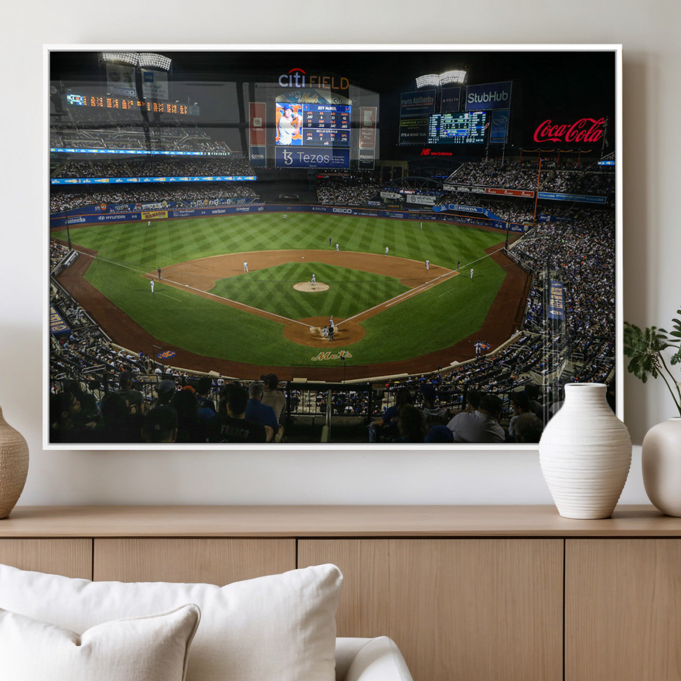 83979-MGV-FP-60X30-3P_White-RingCentral Coliseum Wall Art Canvas Print, Framed Oakland A's Stadium Art Picture Print, RingCentral Coliseum Field Perfect Sport