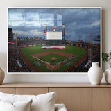 44631-MGV-FP-36X24-3P_White-Oracle Park Stadium Wall Art Canvas Print, Framed San Francisco Giants Art Picture Print, Giants Stadium Field Perfect Sports Room