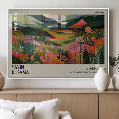 75719-MGV-FP-36X24-3P_White-Botanical Mountain Valley Wall Art – Panoramic Nature Canvas Print, Vibrant Floral Field Artwork for Living Room, Bedroom, Office,