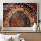 28555-MGV-FP-60X30-3P_White-Tree Ring Wall Art – Rustic Wood Grain Canvas Print, Natural Texture Abstract Artwork Poster for Living Room, Bedroom, Office,
