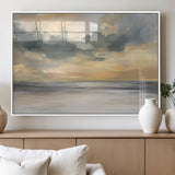 45544-MGV-FP-36X24-3P_White-Ocean Sunset Wall Art – Serene Seascape Canvas Print with Golden Sky and Calm Water, Coastal Beach Artwork for Living Room,