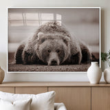 20611-MGV-FP-36X24-3P_White-Grizzly Bear Wall Art – Majestic Wildlife Sepia Canvas Print, Rustic Nature Animal Artwork for Cabin, Lodge, Living Room, Bedroom,