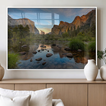 55893831-MGV-FP-36X24-3P_White-Yosemite Valley Wall Art Canvas Print, Framed El Capitan Art Picture Print, Sierra Landspace Perfect Rustic Nature Decor Artwork