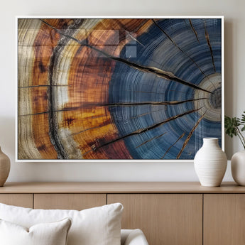 96890915-MGV-FP-36X24-3P_White-Abstract Tree Ring Wall Art – Rustic Nature Canvas Print with Wood Grain Texture, Modern Earth Tone Artwork for Office, Living