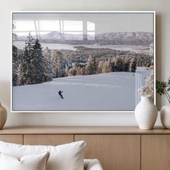 79857868-MGV-FP-36X24-3P_White-Snowy Mountain Wall Art Canvas Print, Framed Ski Slope Art Picture Print, Winter Forest Perfect Modern Rustic Decor Artwork