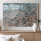 26580287-MGV-FP-36X24-3P_White-Clear Water Wall Art Canvas Print, Framed Sunlit Ripples Art Picture Print, Ocean Texture Perfect Modern Coastal Decor Artwork