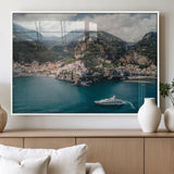 20321590-MGV-FP-60X30-3P_White-Amalfi Coast Wall Art Canvas Print, Framed Italy Travel Art Picture Print, Mediterranean Landscape Perfect Mediterranean Coastal