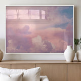 22874890-MGV-FP-36X24-3P_White-Pastel Sky Wall Art Canvas Print, Framed Dreamy Cloudscape Art Picture Print, Sunset Glow Perfect Minimalist Serenity Decor