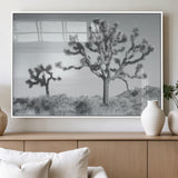 29996209-MGV-FP-36X24-3P_White-Joshua Tree Art Wall Art Canvas Print, Framed Black White Landscape Art Picture Print, Desert Tree Decor Perfect Southwestern Boho