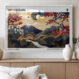 66243961-MGV-FP-36X24-3P_White-Mount Fuji Japanese Wall Art – Golden Abstract Landscape Canvas Print, Cherry Blossom Painting, Modern Oriental Zen Home Decor
