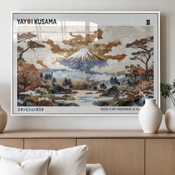 80111817-MGV-FP-36X24-3P_White-Japanese Landscape Wall Art – Mount Fuji Autumn Canvas Print, Asian Inspired Nature Decor for Living Room, Bedroom, Office or