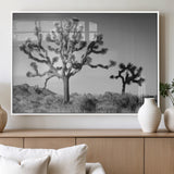 93692513-MGV-FP-60X30-3P_White-Joshua Tree Wall Art Canvas Print, Framed Monochrome Desert Art Picture Print, Minimalist Nature Scene Perfect Southwestern