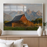 31771014-MGV-FP-36X24-3P_White-Rustic Barn Wall Art Canvas Print, Framed Western Landscape Art Picture Print, Farmhouse Style Perfect Rustic Farmhouse Decor