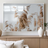17019393-MGV-FP-36X24-3P_White-Pampas Grass Wall Art Canvas Print, Framed Neutral Tones Art Picture Print, Minimalist Nature Perfect Boho Minimalist Decor