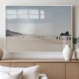28307820-MGV-FP-36X24-3P_White-Minimalist Beach Wall Art Canvas Print, Framed Coastal Serenity Art Picture Print, Soft Sand Perfect Modern Coastal Decor Artwork