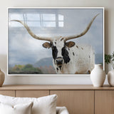 63592811-MGV-FP-36X24-3P_White-Texas Longhorn Wall Art Canvas Print, Framed Western Rustic Art Picture Print, Farmhouse Decor Perfect Rustic Farmhouse Decor