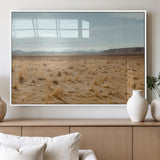 55918919-MGV-FP-36X24-3P_White-Desert Landscape Wall Art – Golden Grass Plains and Mountain Horizon Canvas Print, Southwest Nature Photography Decor for Living