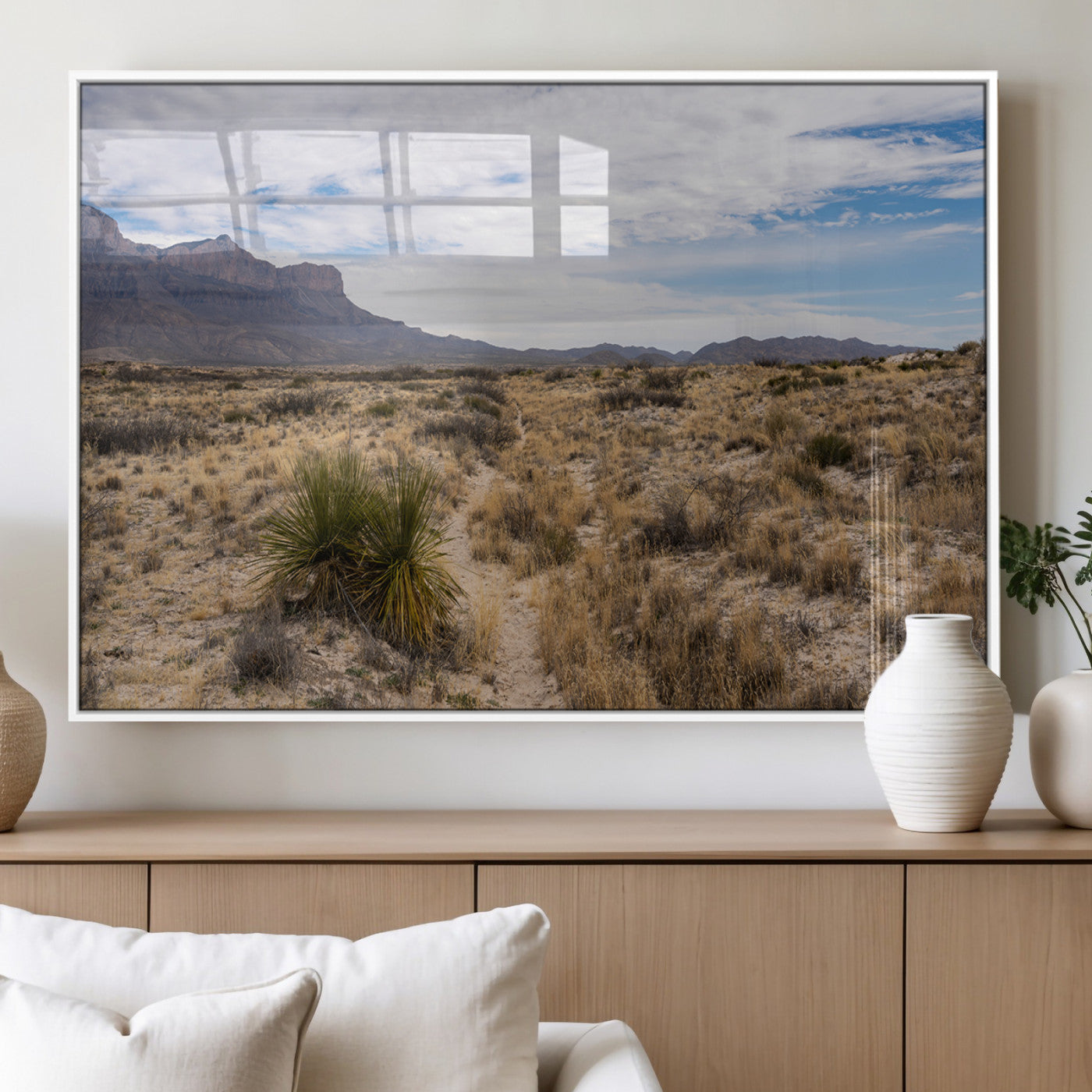 21606563-MGV-FP-36X24-3P_White-Desert Mountain Wall Art – Southwest Landscape Photography Canvas Print, Rustic Nature Artwork Scenic Western Decor for Living
