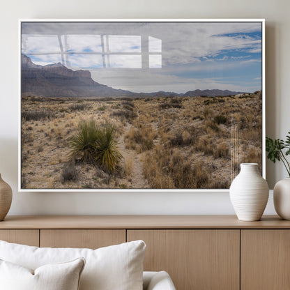 21606563-MGV-FP-36X24-3P_White-Desert Mountain Wall Art – Southwest Landscape Photography Canvas Print, Rustic Nature Artwork Scenic Western Decor for Living