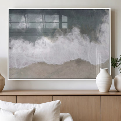 10072982-MGV-FP-36X24-3P_White-Abstract Ocean Wave Wall Art – Coastal Beach Canvas Print, Minimalist Seascape Painting, Modern Ocean Inspired Artwork for Living