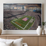 98106777-MGV-FP-36X24-3P_White-Soldier Field Wall Art – Chicago Bears Stadium Canvas Print with American Flag, Game Day Football Decor for Man Cave, Bar, or