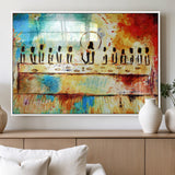 YKE34632598CR-MGV-FP-60X30-3P_White-Abstract Last Supper with Apostles Wall Art Canvas Print