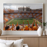 76011417-MGV-FP-36X24-3P_White-Tennessee Volunteers Wall Art – Neyland Stadium Checkerboard Crowd Canvas Print, Vols Football Game Day Fan Perspective Sports