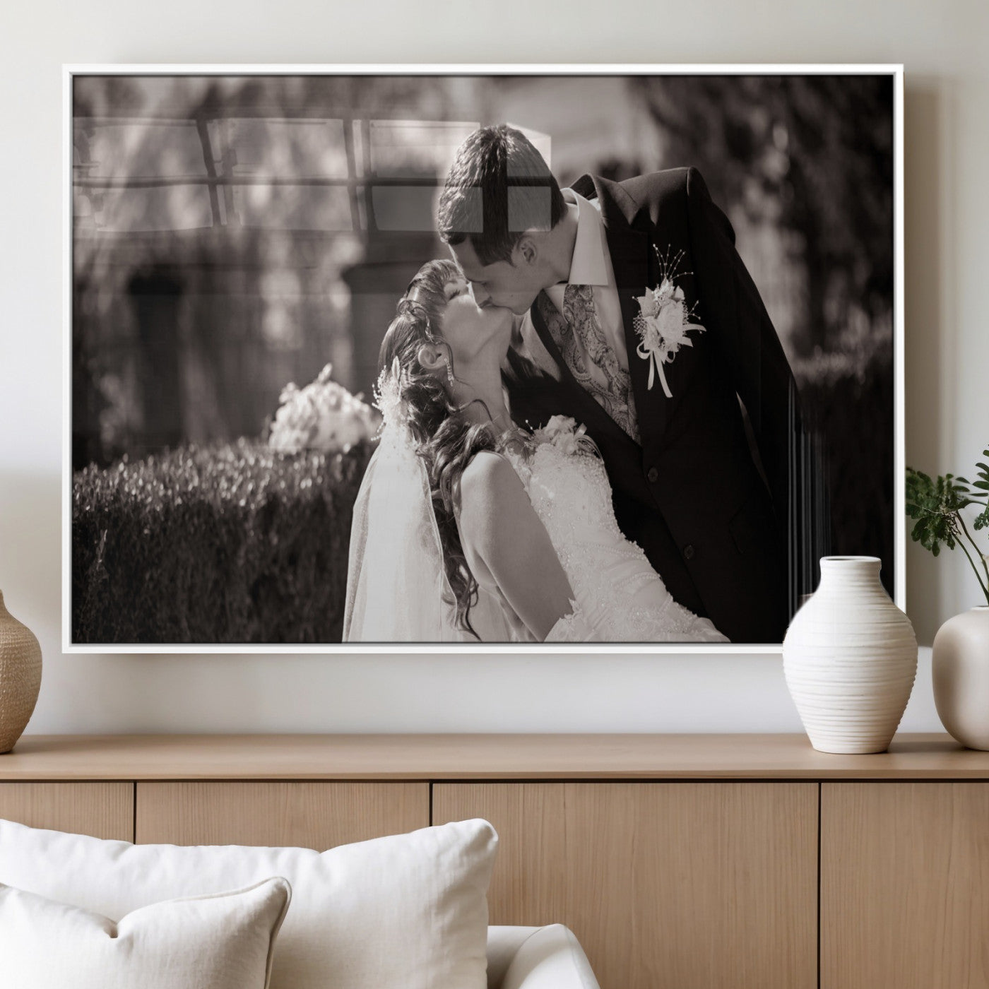CSTM6030-MGV-FP-36X24-3P_White-Custom Wedding Photo Print - Custom Wall Art Picture Print, Create Your Own Photo Canvas Print