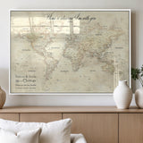 57950315-MGV-FP-36X24-3P_White-Personalized World Map Wall Art – Vintage Beige Travel Map with Custom Names, Romantic Anniversary Gift for Couples, Adventure