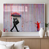 69505-MGV-FP-36X24-3P_White-Graffiti Girl Wall Art Canvas Print, Framed Urban Contrast Art Picture Print, Vibrant Graffiti Perfect Urban Pop Decor Artwork