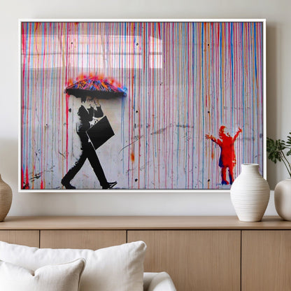 69505-MGV-FP-36X24-3P_White-Graffiti Girl Wall Art Canvas Print, Framed Urban Contrast Art Picture Print, Vibrant Graffiti Perfect Urban Pop Decor Artwork