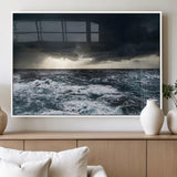 51359-MGV-FP-60X30-3P_White-Stormy Ocean Wall Art Canvas Print, Framed Moody Seascape Art Picture Print, Ocean Storm Perfect Dramatic Coastal Decor Artwork