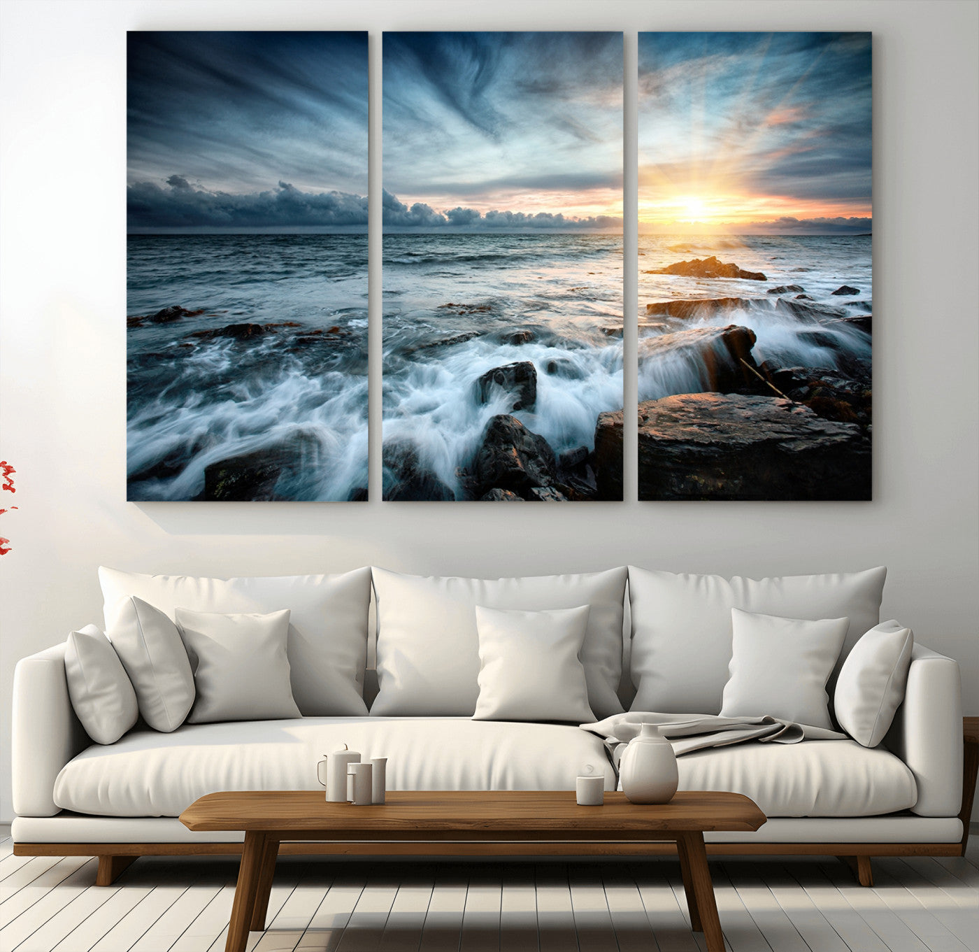 33428-MGV-CV-36X24-Ocean Sunrise Wall Art – Serene Seascape Canvas Print, Coastal Home or Office Decor, Perfect for Living Room, Bedroom, or Study