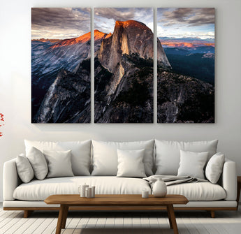 31332-MGV-CV-36X24-Mountain Landscape Wall Art – Majestic Sunset Rock Formation Canvas Print, Nature Scenic Decor for Living Room, Office, Cabin or