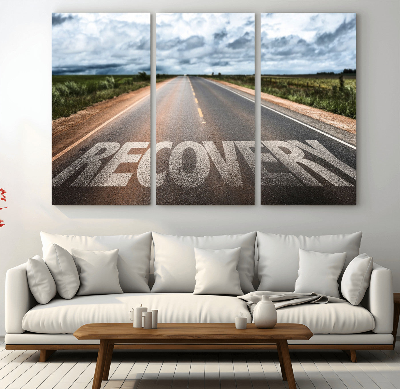 50743-MGV-CV-48X32-3P-Healing Road Wall Art – Motivational Highway Canvas Print, Inspirational Journey Decor for Office, Gym or Living Room