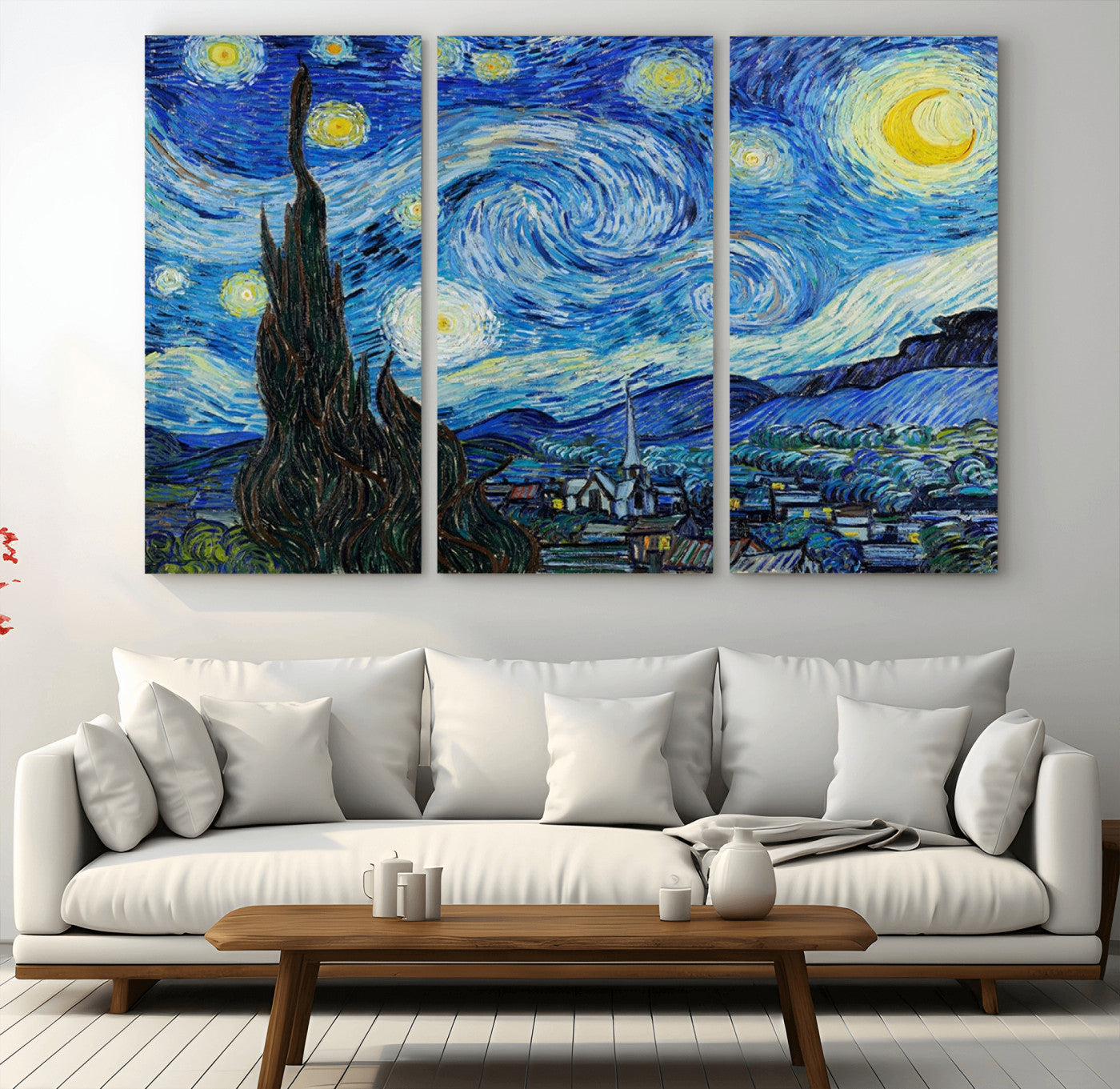 39177-MGV-CV-36X24-Starry Night Wall Art – Vincent van Gogh Famous Painting Canvas Print, Timeless Starry Sky Decor for Living Room, Bedroom or