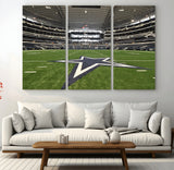 14834-MGV-CV-48X32-3P-Dallas Att Stadium Wall Art Canvas Print, Framed Texas NFL Stadium Art Picture Print, American Football Stadium Perfect Sports