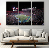 46899-MGV-CV-48X32-3P-Ben Hill Griffin Stadium Wall Art Canvas Print, Framed Football Stadium Art Picture Print, Florida Football Stadium Perfect Sport
