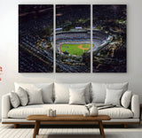 16515-MGV-CV-48X32-3P-Dodgers Stadium Wall Art Canvas Print, Framed Baseball Stadium Art Picture Print, Dodgers Field Perfect Sport Room Decor Artwork