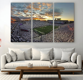 38807-MGV-CV-36X24-Beaver Stadium Wall Art Canvas Print, Framed Beaver Stadium Field Art Picture Print, Football Stadium Perfect Sport Room Decor