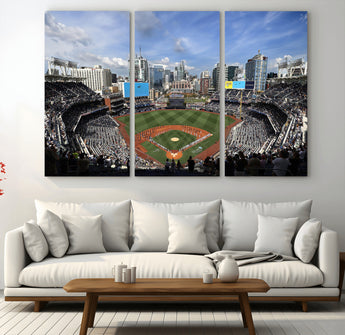 87122-MGV-CV-48X32-3P-Petco Park Field Wall Art Canvas Print, Framed San Diego Stadium Art Picture Print, Petco Park Stadium Perfect Sport Room Decor